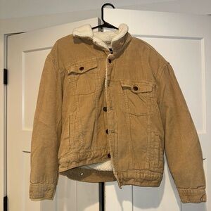 Tan Corduroy Jacket with Sherpa Lining